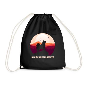 Alaskan Malamute Hund - Turnbeutel - Schwarz - Vorne
