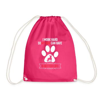 Australian Cattle Dog - Drawstring Bag - fuchsia - Front