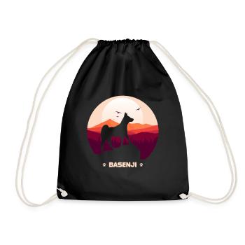 Basenji - Turnbeutel - Schwarz - Vorne