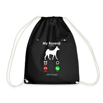 Basenji - Turnbeutel - Schwarz - Vorne