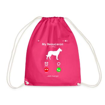 Beauceron - Drawstring Bag - fuchsia - Front