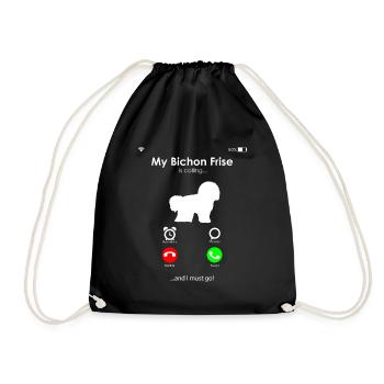 Bichon Frise - Sac de sport léger - noir - Devant
