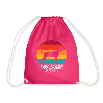 Black and Tan Coonhound - Drawstring Bag - fuchsia - Front