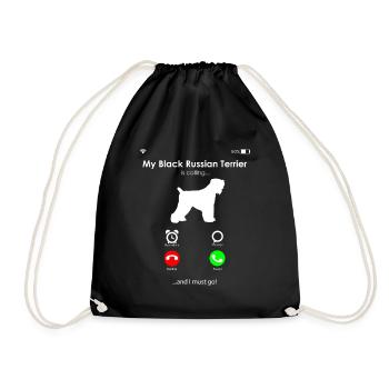 Terrier russe noir - Sac de sport léger - noir - Devant