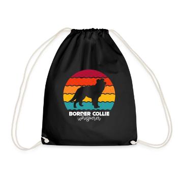 Border Collie Hund - Turnbeutel - Schwarz - Vorne