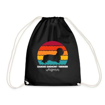 Dandie Dinmont Terrier - Drawstring Bag - black - Front