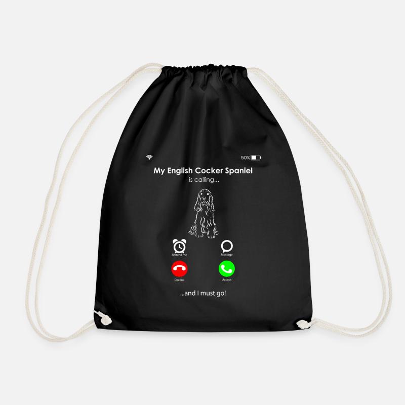 Deutsch Cocker Spaniel - Drawstring Bag - black