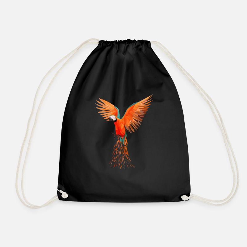 Perroquets aras colorés - conception d’oiseau moderne - Sac de sport léger - noir