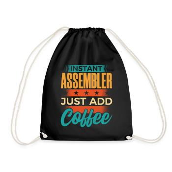 Instant Assembler Just Add Coffee - Drawstring Bag - black - Front
