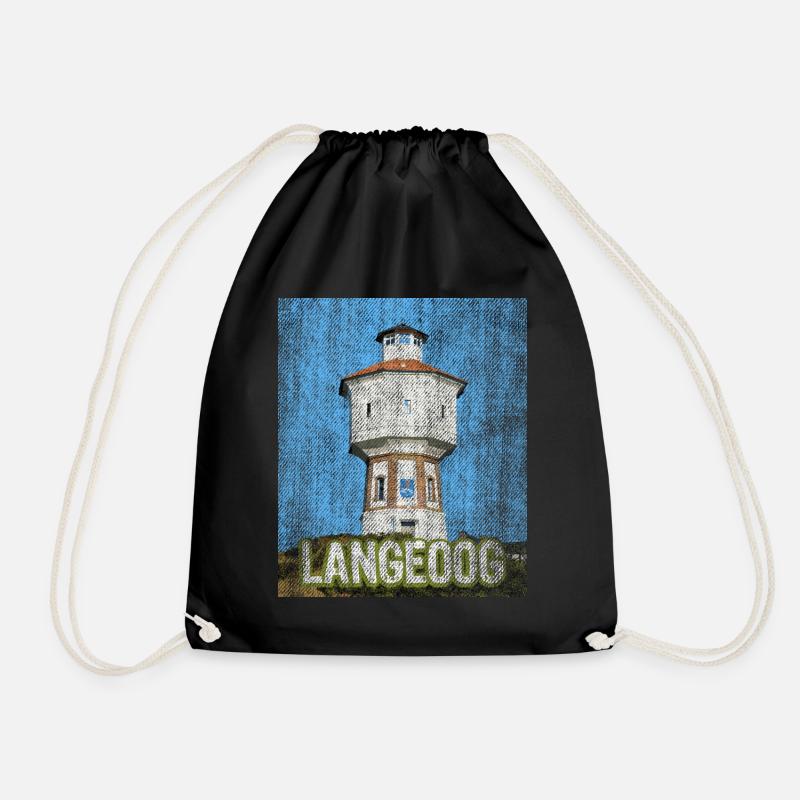 Insel Langeoog Sehnsucht - Turnbeutel - Schwarz