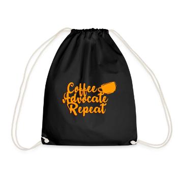 Child Life Specialist Coffee Advocate Repeat - Drawstring Bag - black - Front