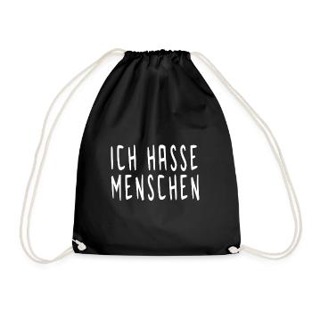 Ich hasse Menschen - Turnbeutel - Schwarz - Vorne