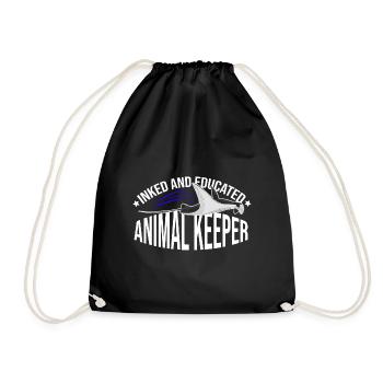 Inked And Educated Animal Keeper Animal Lover Zoo - Turnbeutel - Schwarz - Vorne