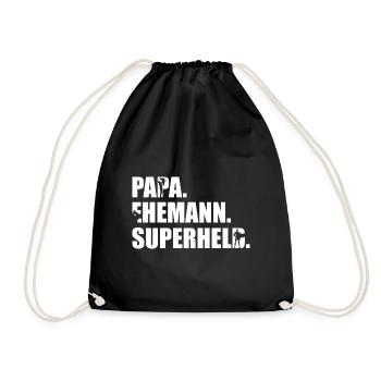 Papa Ehemann Superheld Vatertag Familienvater Männ - Turnbeutel - Schwarz - Vorne