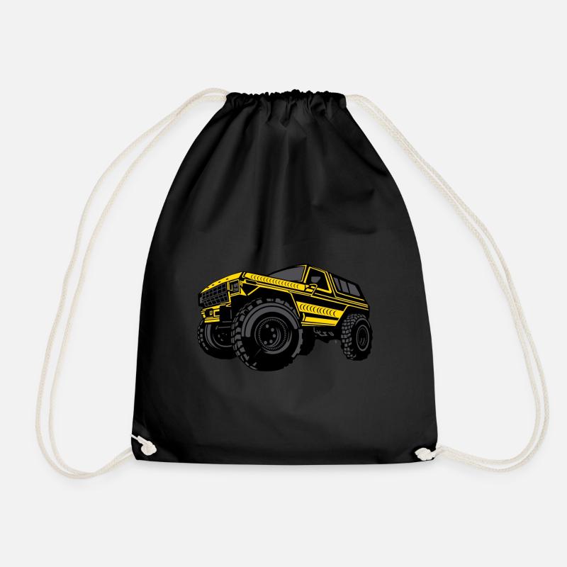 Truck LKW Pick UP - Drawstring Bag - black