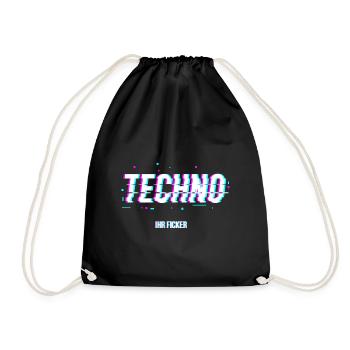 Techno - Ihr ficker Rave Berlin Party Geschenk - Turnbeutel - Schwarz - Vorne