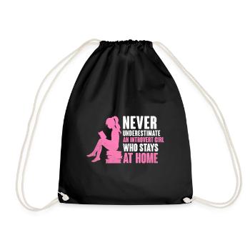 Ne sous-estimez jamais les dictons d’une fille introvertie pour - Sac de sport léger - noir - Devant