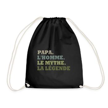 Cadeau pour Papa l'homme, le mythe, la légende. - Sac de sport léger - noir - Devant