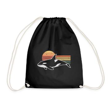 Rétro Orque Épaulard Épaulard Épaulard Orque - Sac de sport léger - noir - Devant