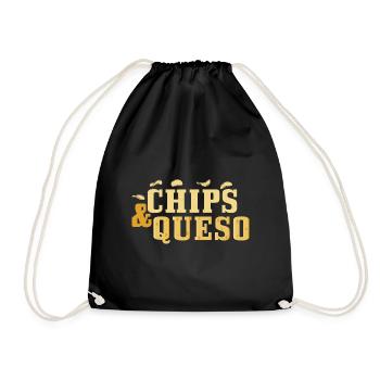 Chips und Queso Lustige Mexikanisches Essen Liebha - Turnbeutel - Schwarz - Vorne