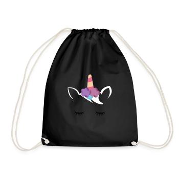 Licorne cadeau tendance fille rose pourpre filles - Sac de sport léger - noir - Devant