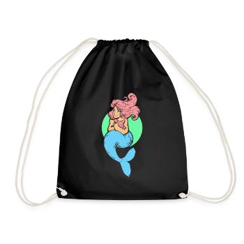 Sirène sirène sirène conte de fées - Sac de sport léger - noir - Devant