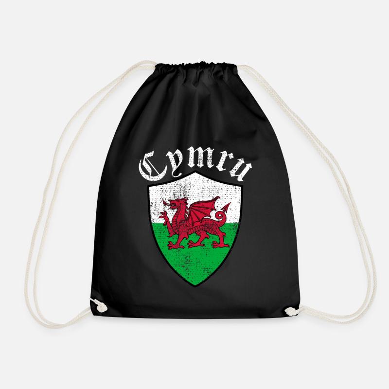Wales Wales Wales - Drawstring Bag - black
