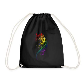 A Wonderful Rainbow Horse - Drawstring Bag - black - Front