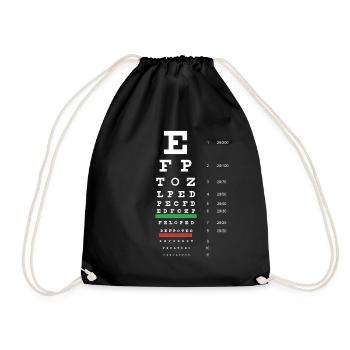 Snellen Eye Chart - Drawstring Bag - black - Front