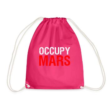 Occupy Mars - Drawstring Bag - fuchsia - Front