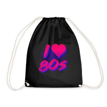 Ich liebe die 80er - Turnbeutel - Schwarz - Vorne
