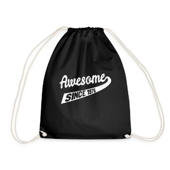 Awesome Since 1976 - Drawstring Bag - black - Front