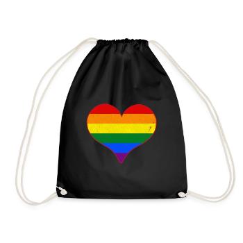 Homosexuell Stolz Liebe Herz - Turnbeutel - Schwarz - Vorne