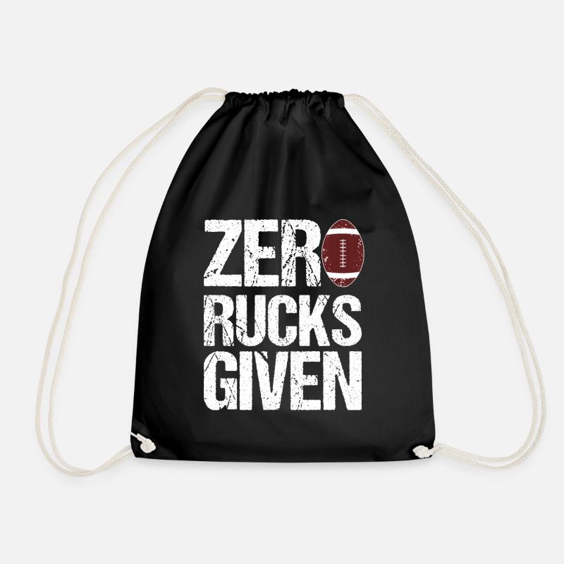 Zero Rucks Given Rugby - Drawstring Bag - black