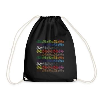 Bicycle Cycling Biking Road Bike Gift - Drawstring Bag - black - Front