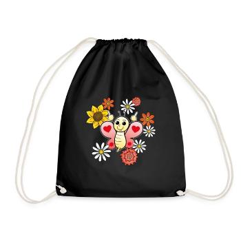 Papillon fleurs pénis Doigts drôles - Sac de sport léger - noir - Devant