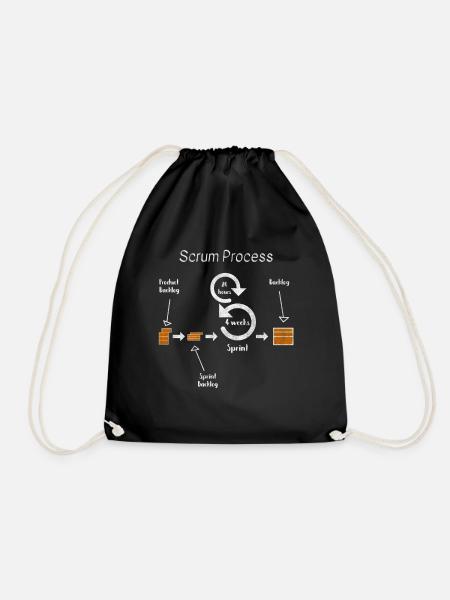 Scrum Prozess Agil Projekt Entwickler Entwicklung - Turnbeutel - Schwarz