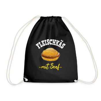 Fleischkäse Senf Badisch Lustig Baden Fleischkäs - Turnbeutel - Schwarz - Vorne