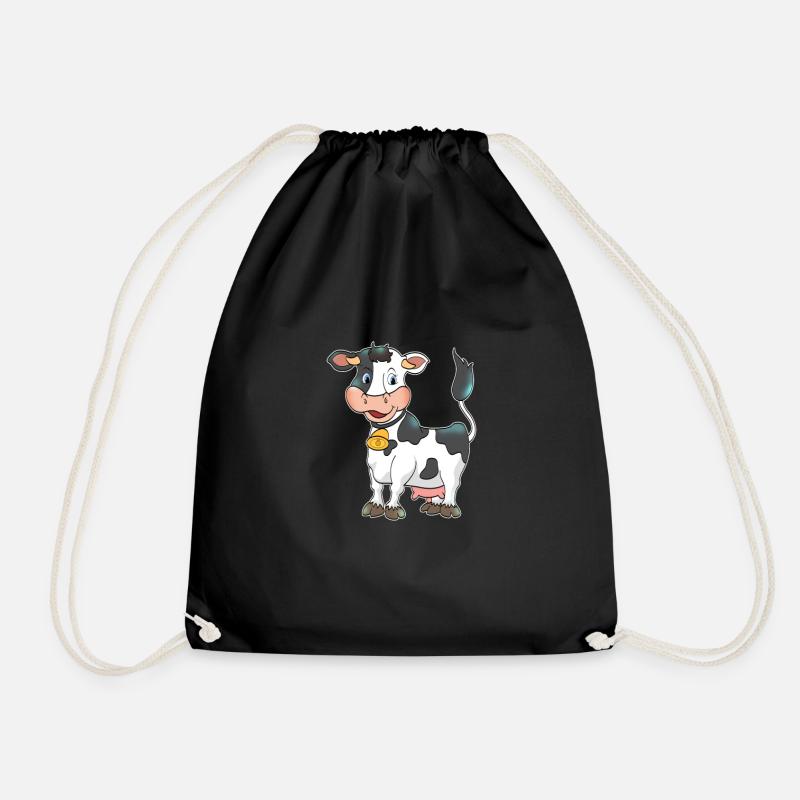 Kuh Milchkuh Landleben Bauernhof Bauer Geschenk - Turnbeutel - Schwarz