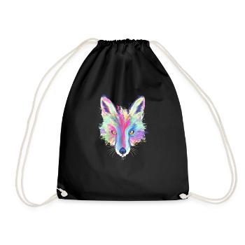 Splash Fuchs Geschenk für alle die Füchse mögen - Turnbeutel - Schwarz - Vorne