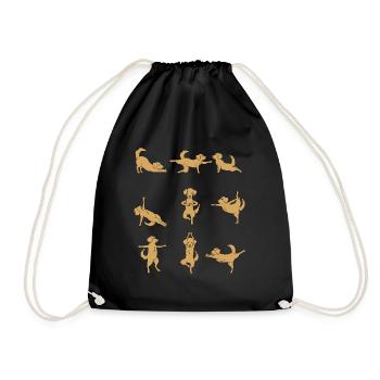 Yoga Golden Retriever Meditation Yogi Geschenk - Turnbeutel - Schwarz - Vorne