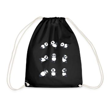 Yoga Panda Meditation Yogi Namaste Zen Gift - Drawstring Bag - black - Front