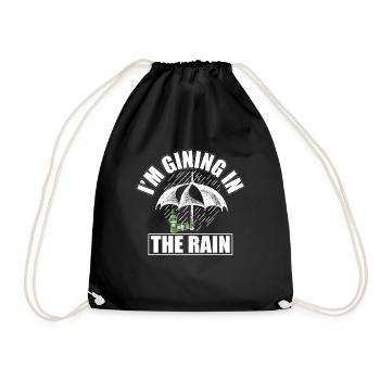 GIN - Rain - Regenschirm - Gin Tonic - Spaß -Regen - Turnbeutel - Schwarz - Vorne