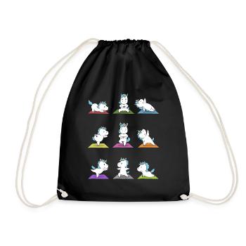 Cadeau de méditation yoga licorne Yogi Namaste - Sac de sport léger - noir - Devant