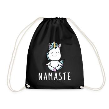 Cadeau de méditation yoga licorne Yogi Namaste - Sac de sport léger - noir - Devant