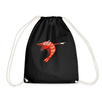 Crevettes crevettes Dab fruits de mer Scampi crabe - Sac de sport léger - noir - Devant