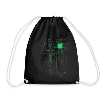 Informatiker Geschenk für Nerds und Computerfreaks - Turnbeutel - Schwarz - Vorne