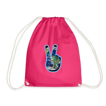 Environmental Protection Climate Protection Peace Earth Day - Drawstring Bag - fuchsia - Front