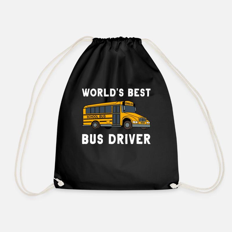 Bus Bester Busfahrer Schule Schulbus Geschenk - Turnbeutel - Schwarz