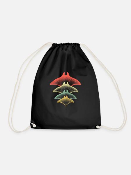 Rochen Manta Ray Taucher Geschenk - Turnbeutel - Schwarz
